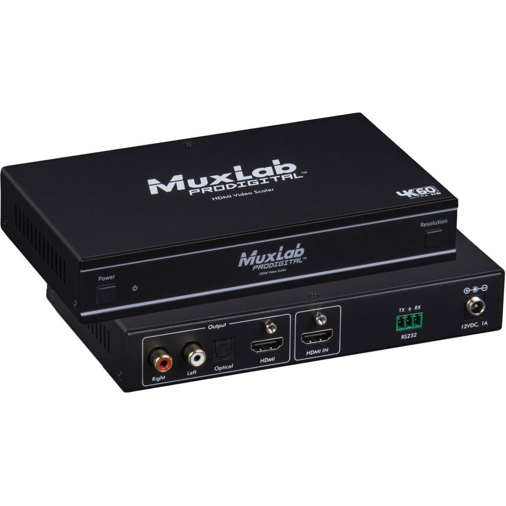 MuxLab Escalador de Video HDMI 4K/60 - Escala a 3840 x 2160 y 1024 x 768, Soporta Color de 8, 10 y 1