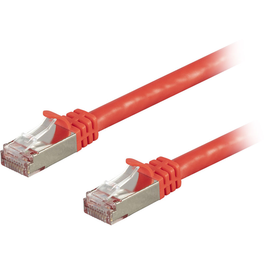Monoprice Entegrade Cat 7 S/FTP Cable Ethernet Doble Apantallado (7', Rojo) - Soporta Ethernet 10-Gi