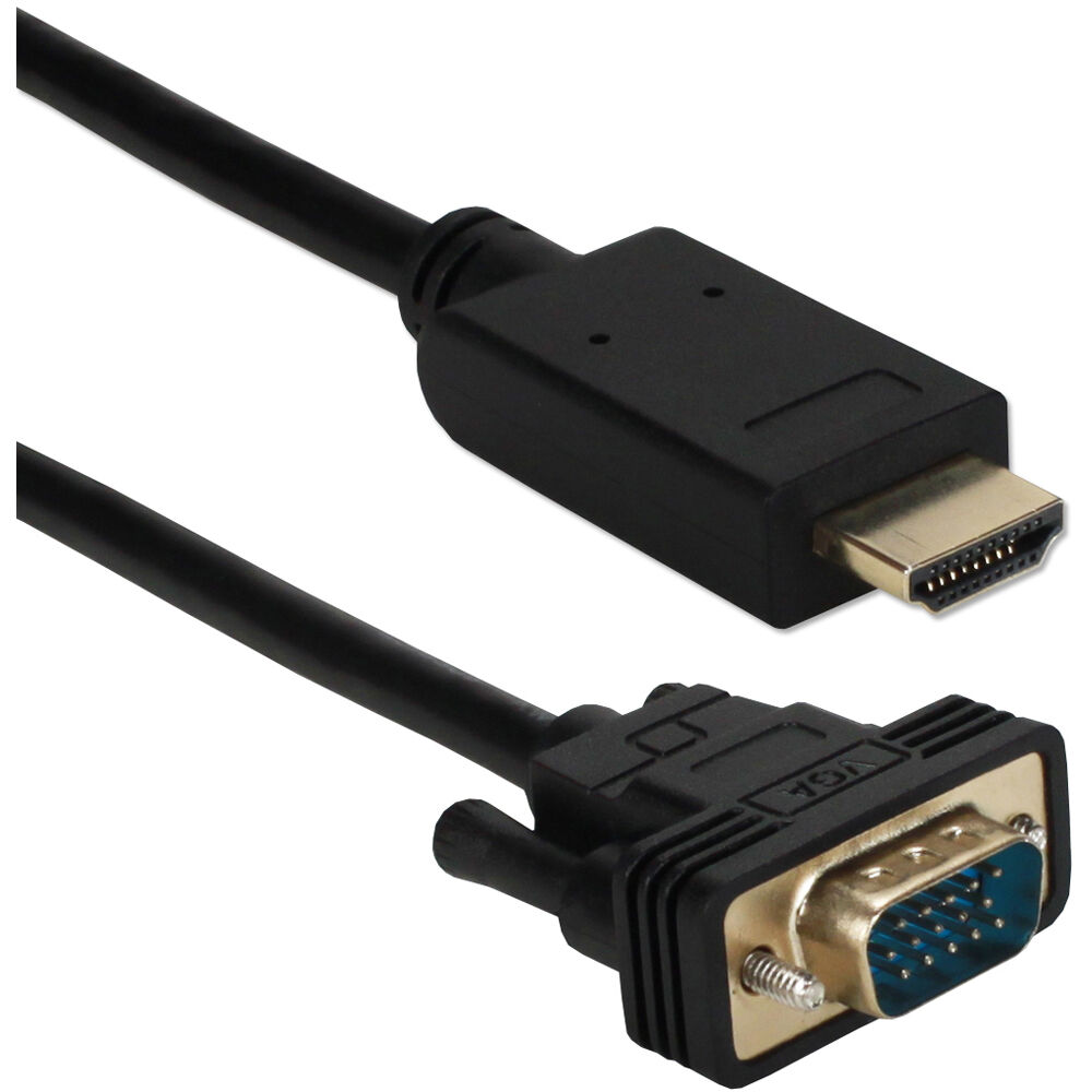 Cable Convertidor de Video QVS HDMI a VGA (1.8m) - Soporta hasta 1080p60, Conectores HDMI Macho y VG