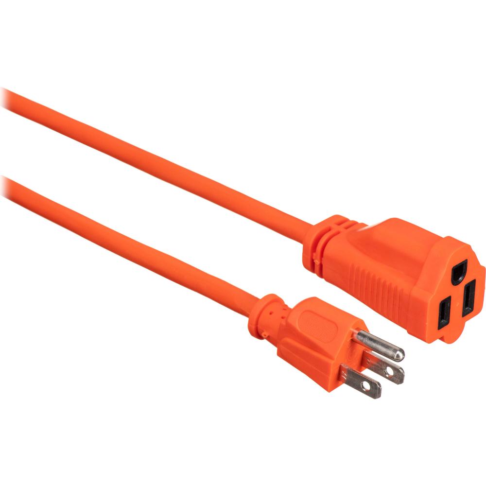 Cable de Extensión de Energía Watson AC (14 AWG, Naranja, 6') - Cable de 3 Patas con Tierra, Calific