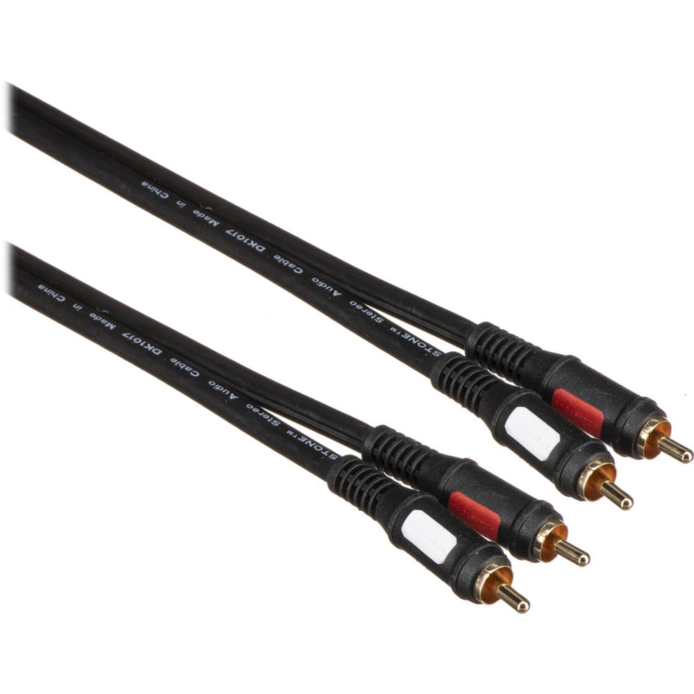 Cable de Audio Pearstone 2 RCA Macho a 2 RCA Macho (3') - Conectores Baquelita Dorada, Carcasas de F