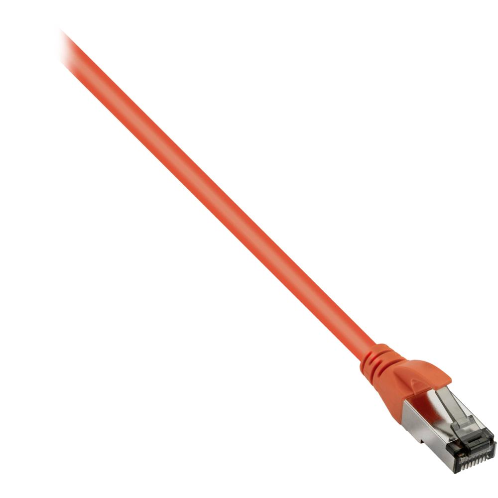 Cable de Red Pearstone Cat 7 Doble Apantallado de 100' (Naranja) - Conectores RJ45 Baquelita, Soport