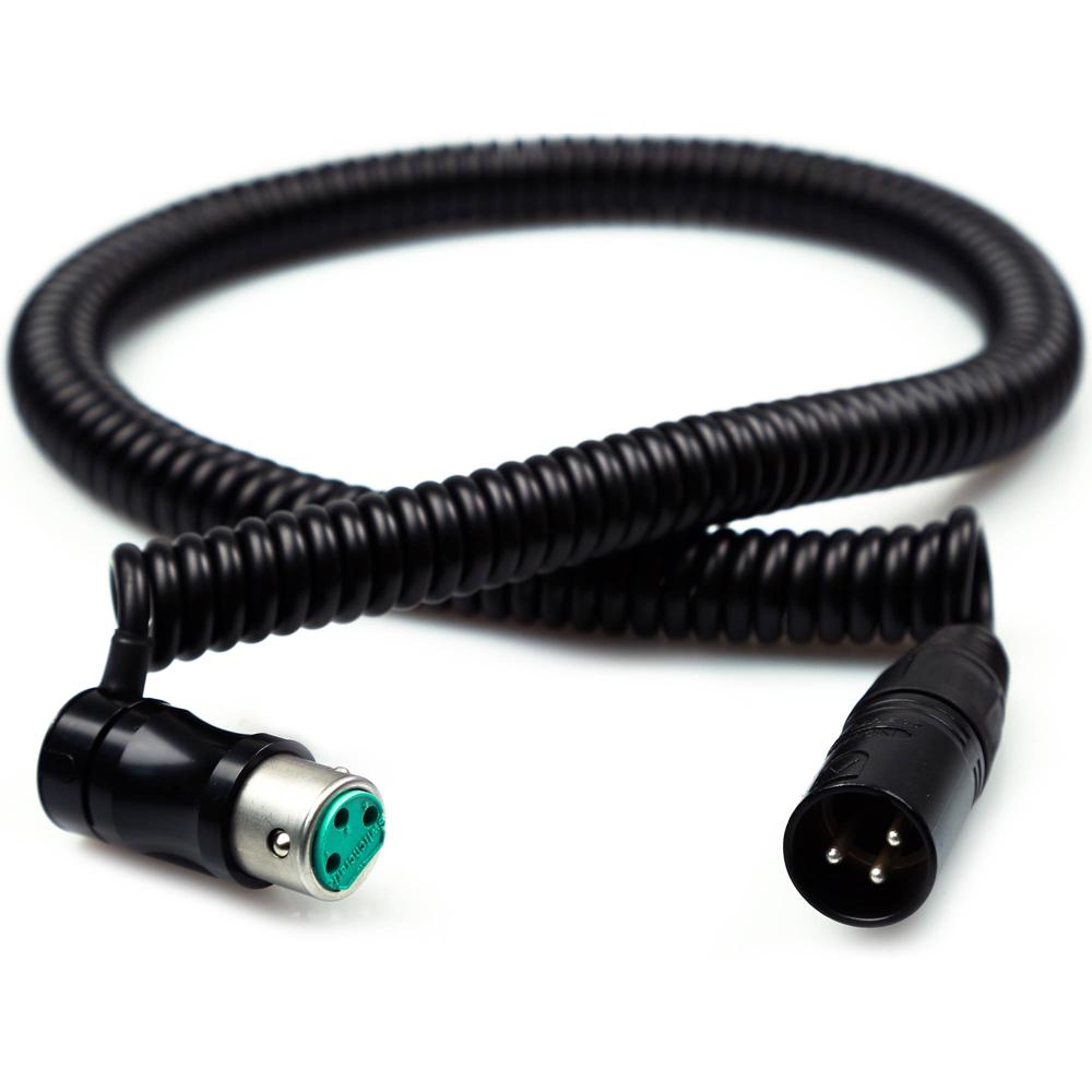 Cable de Salto Balanceado en Espiral XLR3F a XLR3M (2' Colapsado, 7' Extendido) con Conector Femenin
