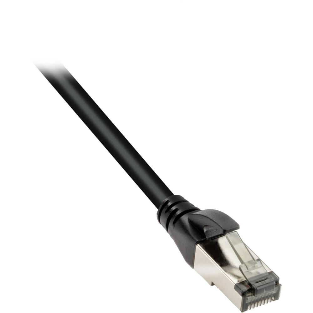 Cable de Red Pearstone Cat 7 Doble Capa Blindada Ethernet (10', Negro) - Conectores RJ45 Baquelita D