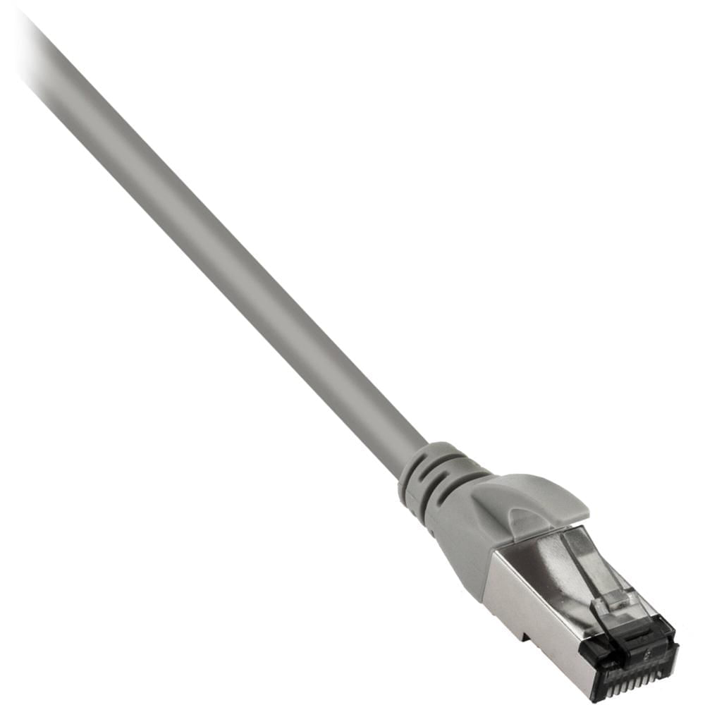 Cable de Red Pearstone Cat 7 Doble Apantallado Ethernet (3', Gris) - Conectores RJ45 Baquelita, Velo