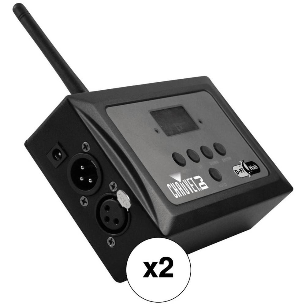 CHAUVET DJ D-Fi Hub (Par) - Transmisor/Receptor, Frecuencia 2.4 GHz, Pantalla OLED, Selección de Can