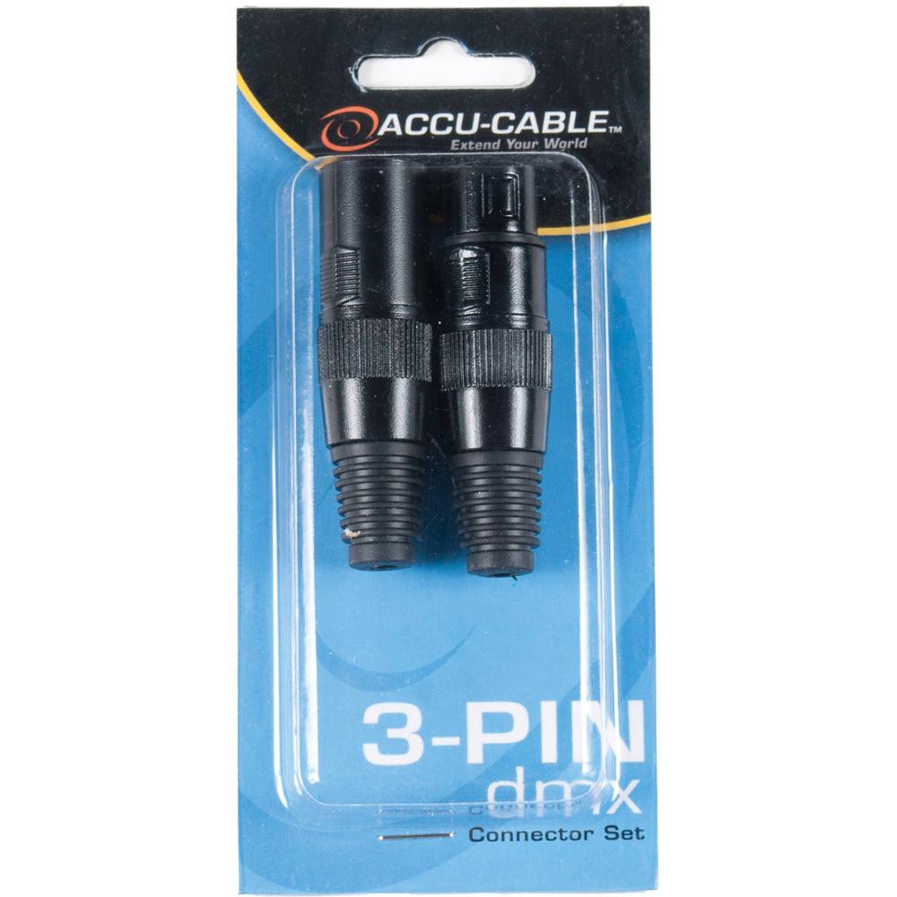 Conjunto de Conectores XLR Macho y Hembra de 3 Pines American DJ - Contactos de Oro para Cable DMX o