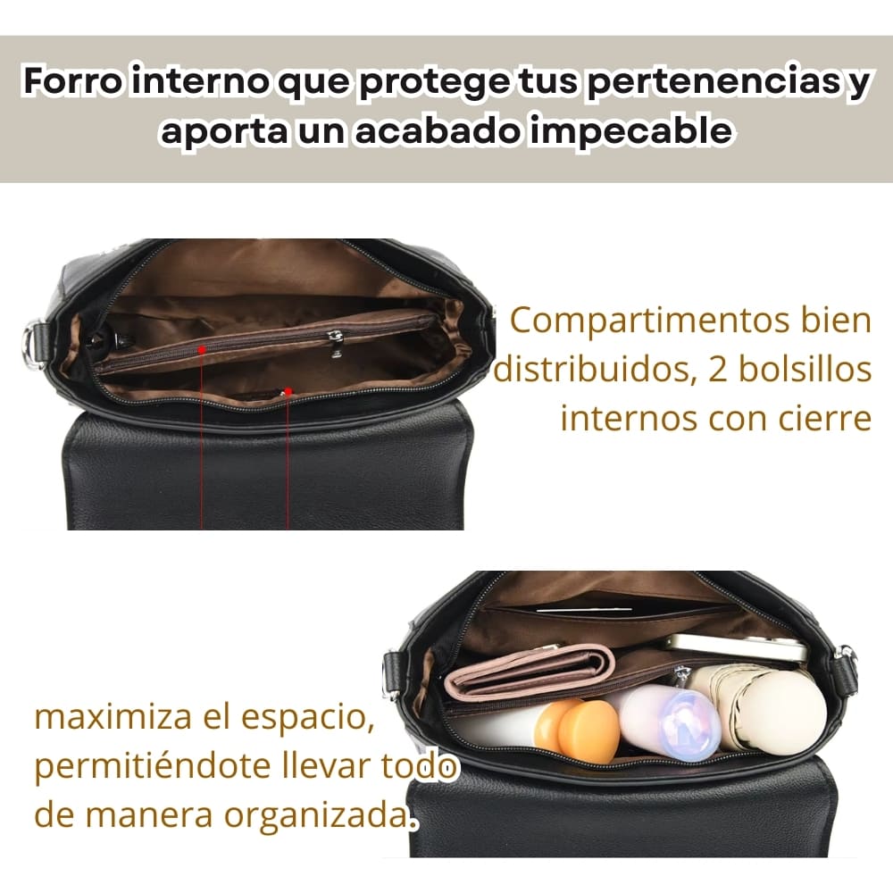 Cartera Mujer, Bolso de Hombro y Cruzado Color Humo