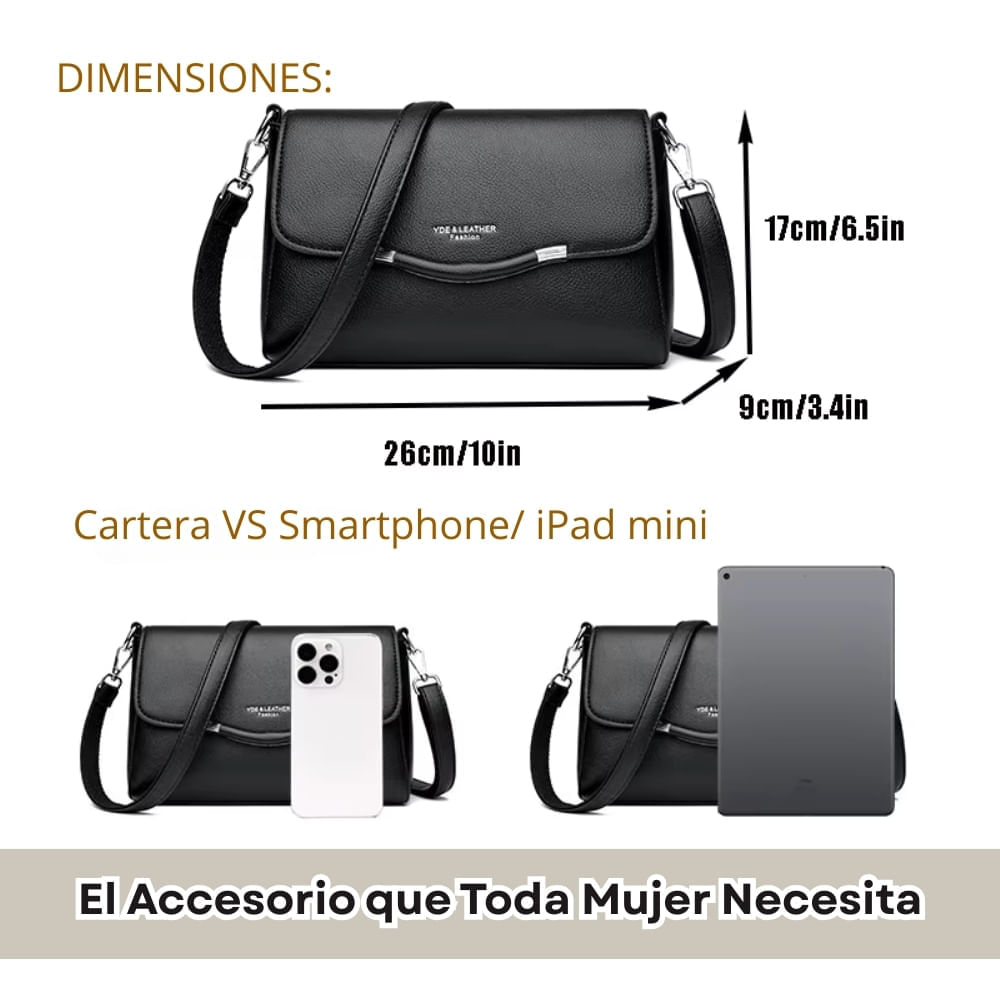 Cartera Mujer, Bolso de Hombro y Cruzado Color Humo