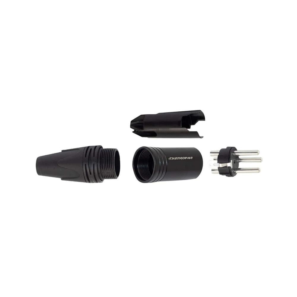 Plug Canon XLR 3 Pines Negro LN-1032-2 L&N-ACOUSTICS