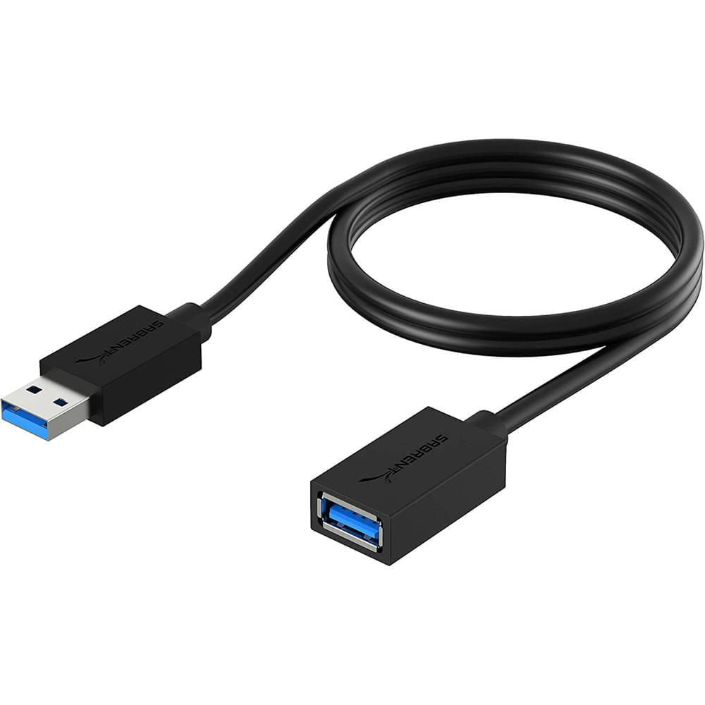 Sabrent Cable de Extensión USB 3.1 Gen 1 Tipo A Macho a Tipo A Hembra (3', Negro) - 5 Gb/s, Blindaje