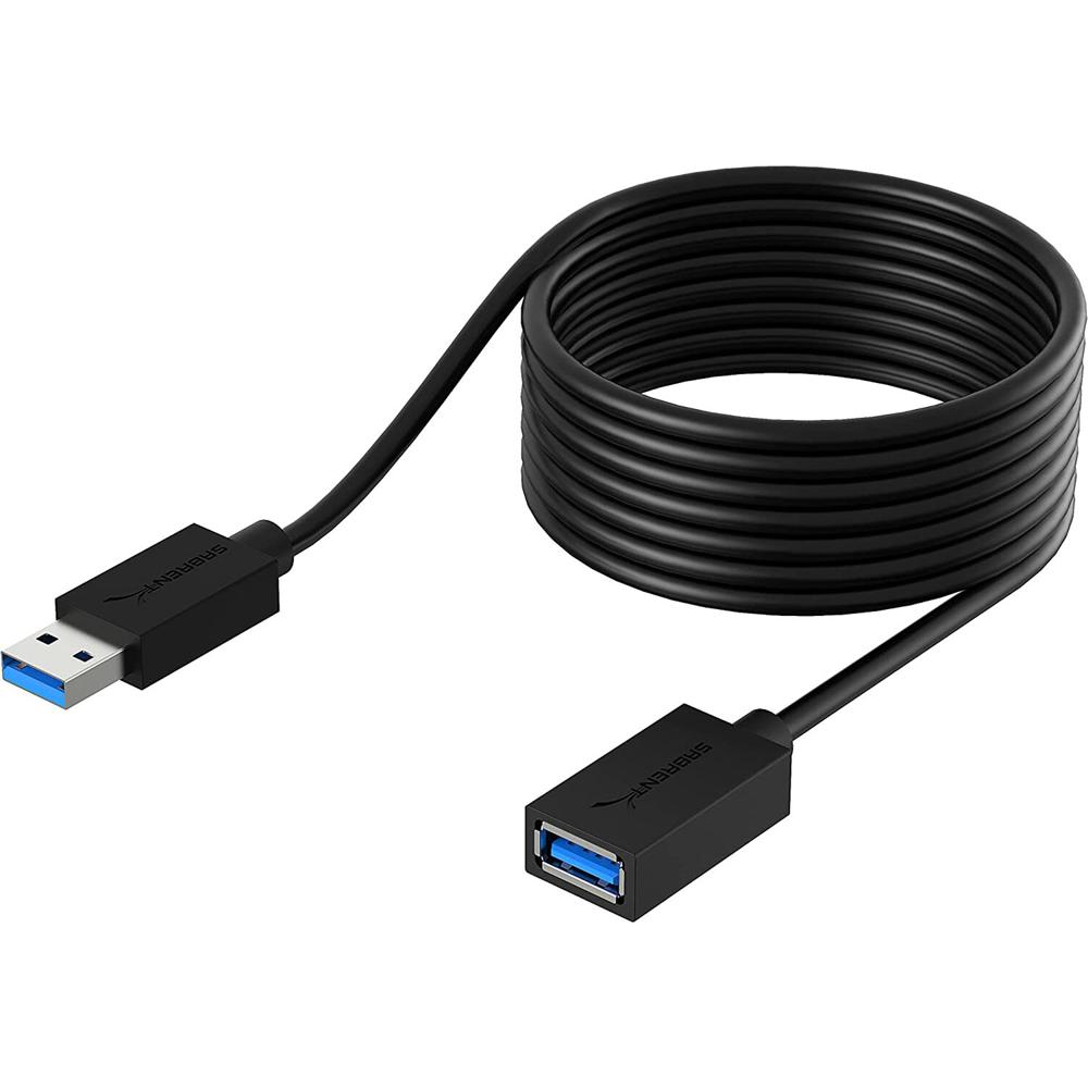 Sabrent Cable de Extensión USB 3.1 Gen 1 Tipo A Macho a Tipo A Hembra (10', Negro) - 5 Gb/s, Blindaj