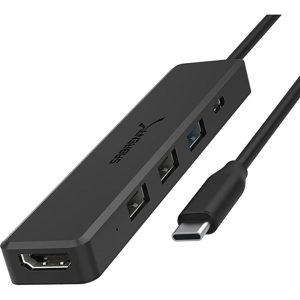 Sabrent Hub USB 3.1 Gen 1 de 3 Puertos con HDMI y Entrega de Energía - Soporta Resoluciones hasta 4K