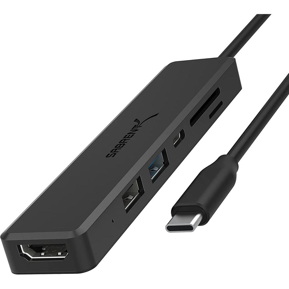 Sabrent Hub USB 3.1 Gen 1 de 2 Puertos con HDMI, Entrega de Energía y Lectores de Tarjetas, Compatib