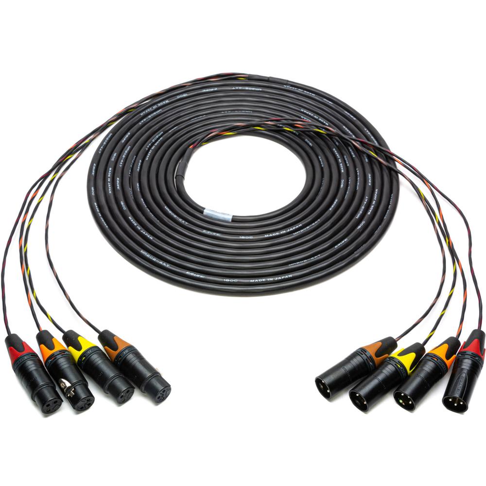 Sescom Snake de Audio de 4 Canales XLR Macho a Hembra (125') - Conectores Neutrik, Cable Canare 25 A
