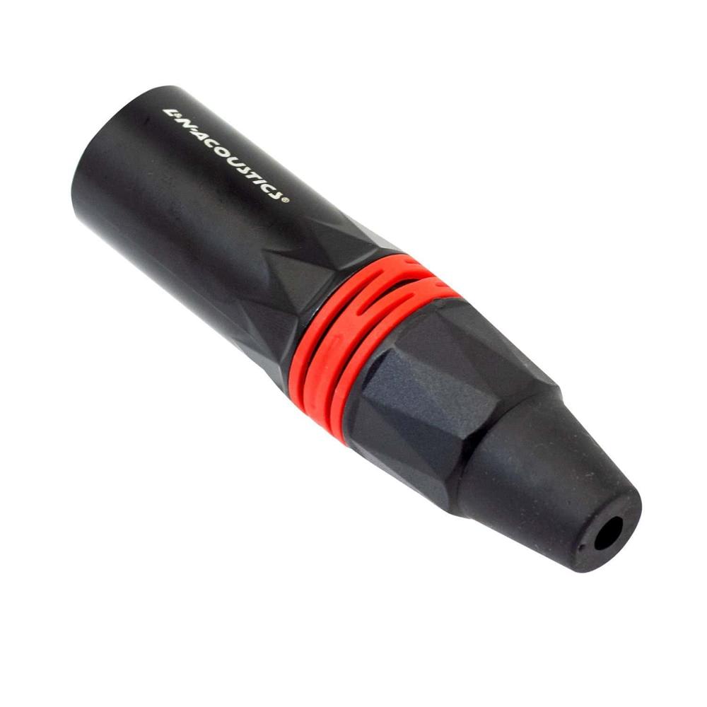 Plug Canon XLR 3 Pines Negro Anillo Rojo LN-1137BG-RD L&N-ACOUSTICS