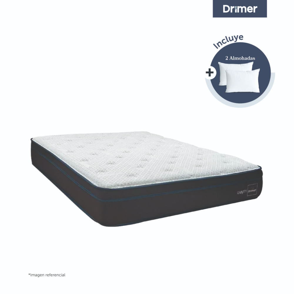 Colchón Gravity Queen + 2 Almohada + Protector