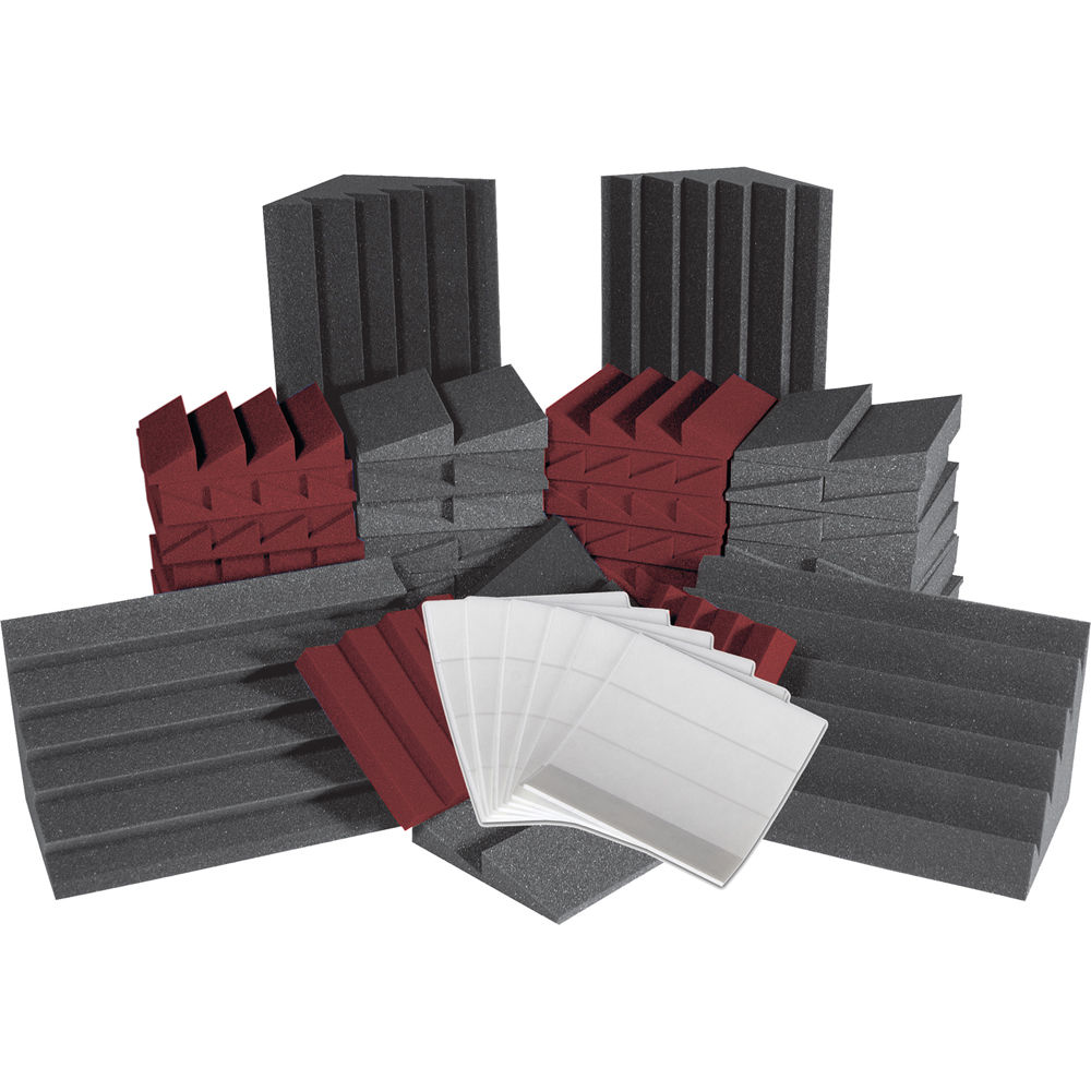 Kit Roominators Auralex Alpha-DST (Gris Carbón/Borgoña) - 32 x DST-112, 32 x DST-114, 4 x Trampas de
