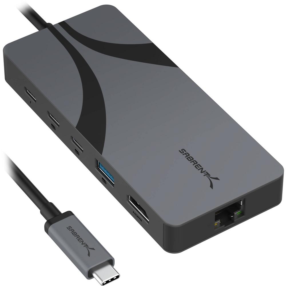 Sabrent Hub de Viaje USB4 5-en-1 (Gris) - 2x USB-C 3.2 Gen 2, 1x USB-A 3.2 Gen 2, 1x HDMI, Puerto LA