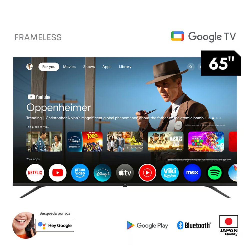 Televisor JVC 65” Ultra HD 4K LT-65KB5382 Google TV + Control de Voz