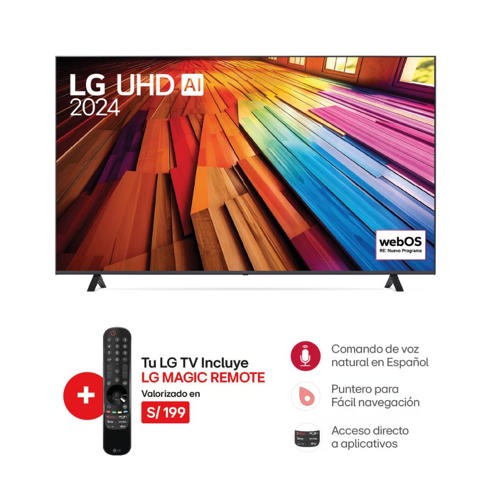 Televisor 75 Lg Uhd 4k Thinq Ai 75ut8050psb + Control Magic