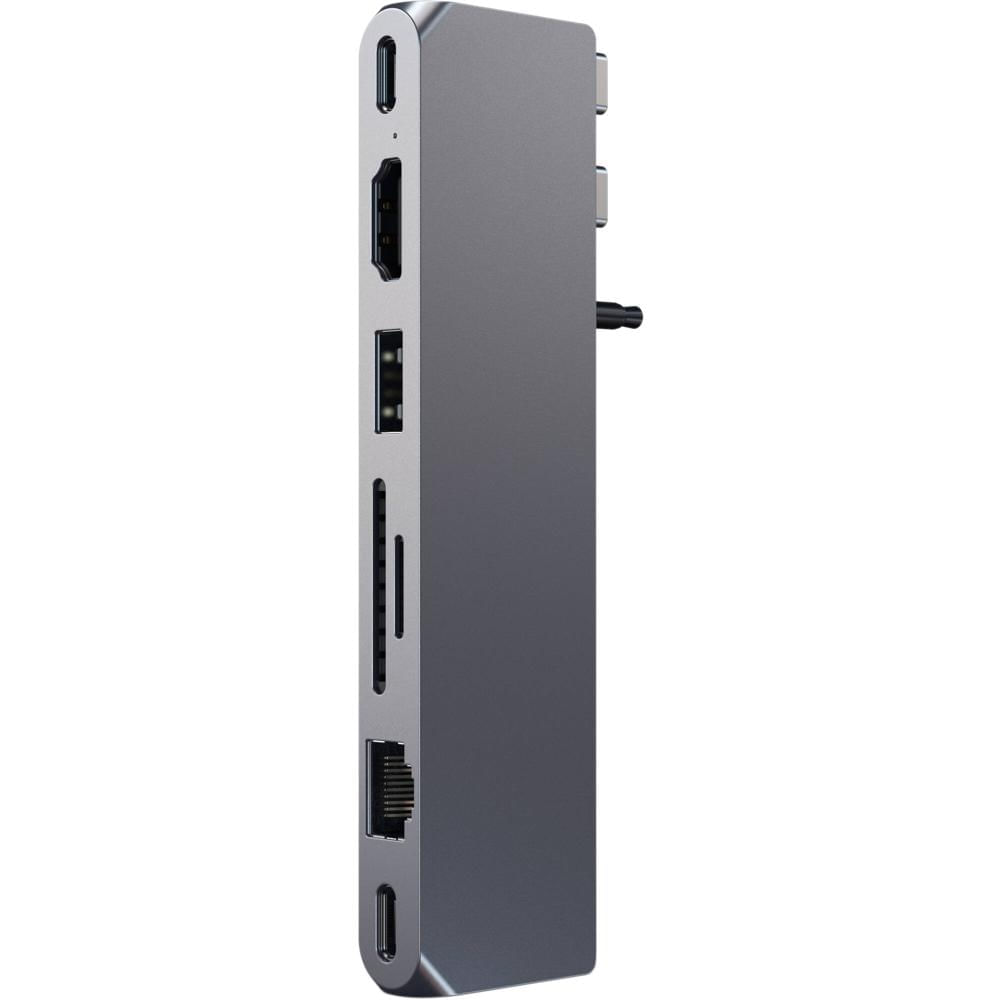 Satechi 8-en-1 Pro Hub Max (Gris Espacial) - Compatible con Modelos Selectos de MacBook Pro, 1 x USB