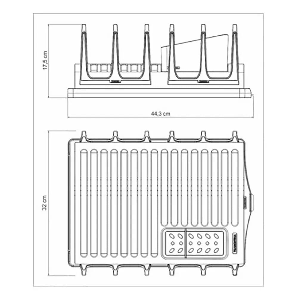 Escurridor Plurale de Acero Inox con Bandeja para Vajilla Tramontina