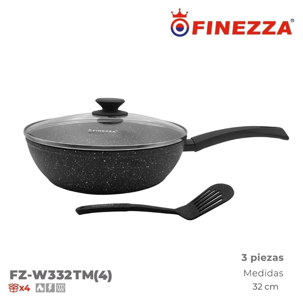 Sarten Finezza Ultragranito de 32 cm con Tapa 3 Piezas FZ-W332TM