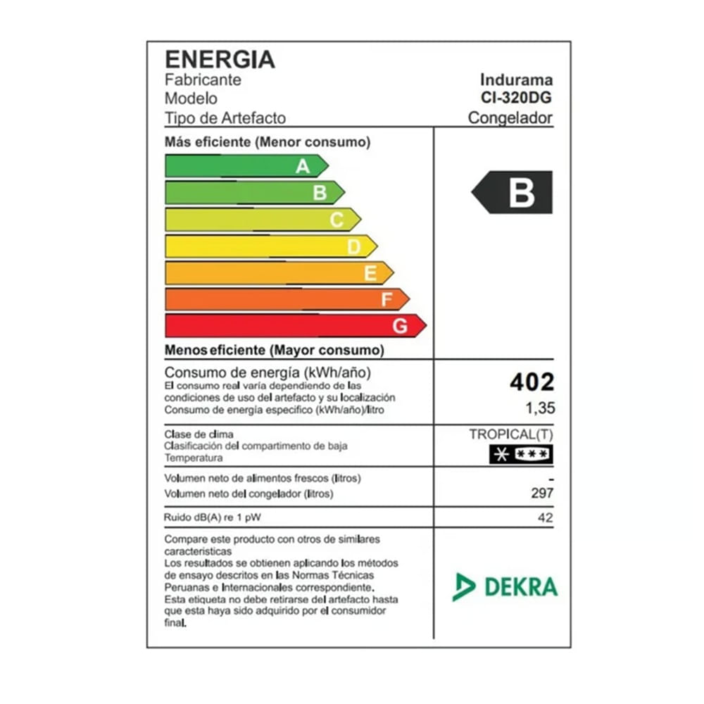 Congeladora Defrost INDURAMA CI-320DG 297Lts Gris
