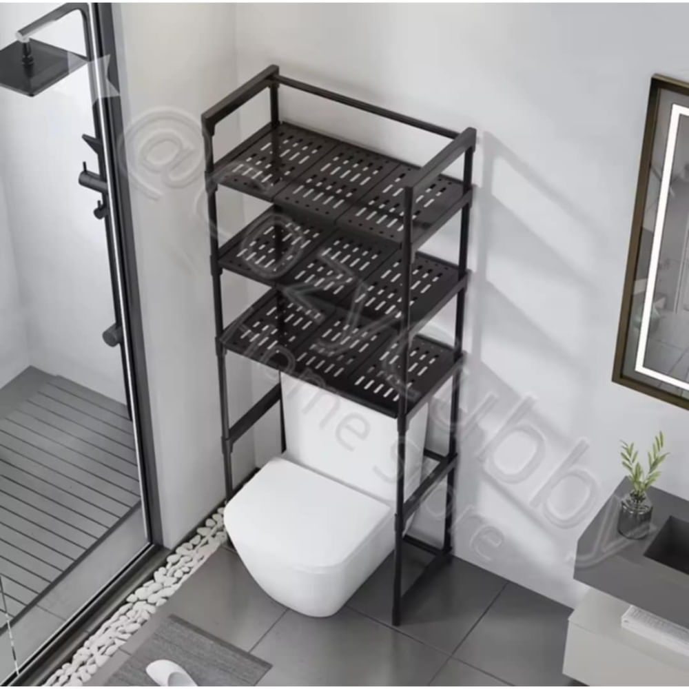 Organizador de Baño Multiusos 3 Niveles Resistente Estante Toilet Rack Blanco