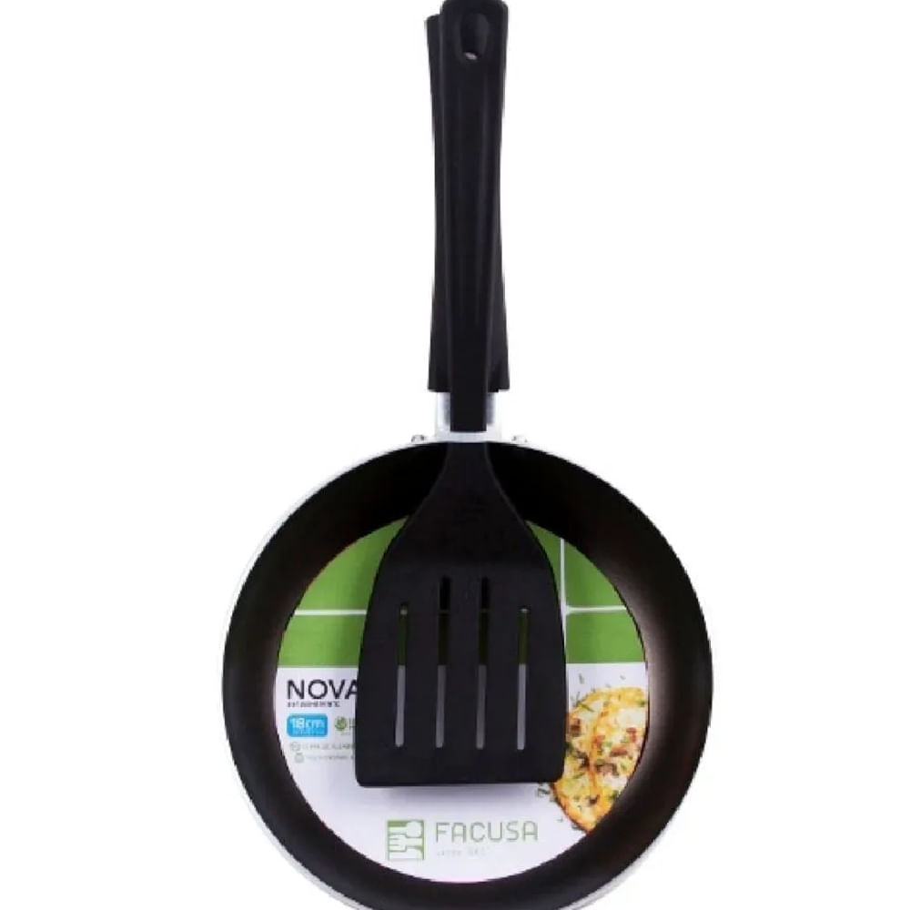Sartén Antiadherente Nova 18cm + Espátula de Nylon 4 - Facusa 75145643