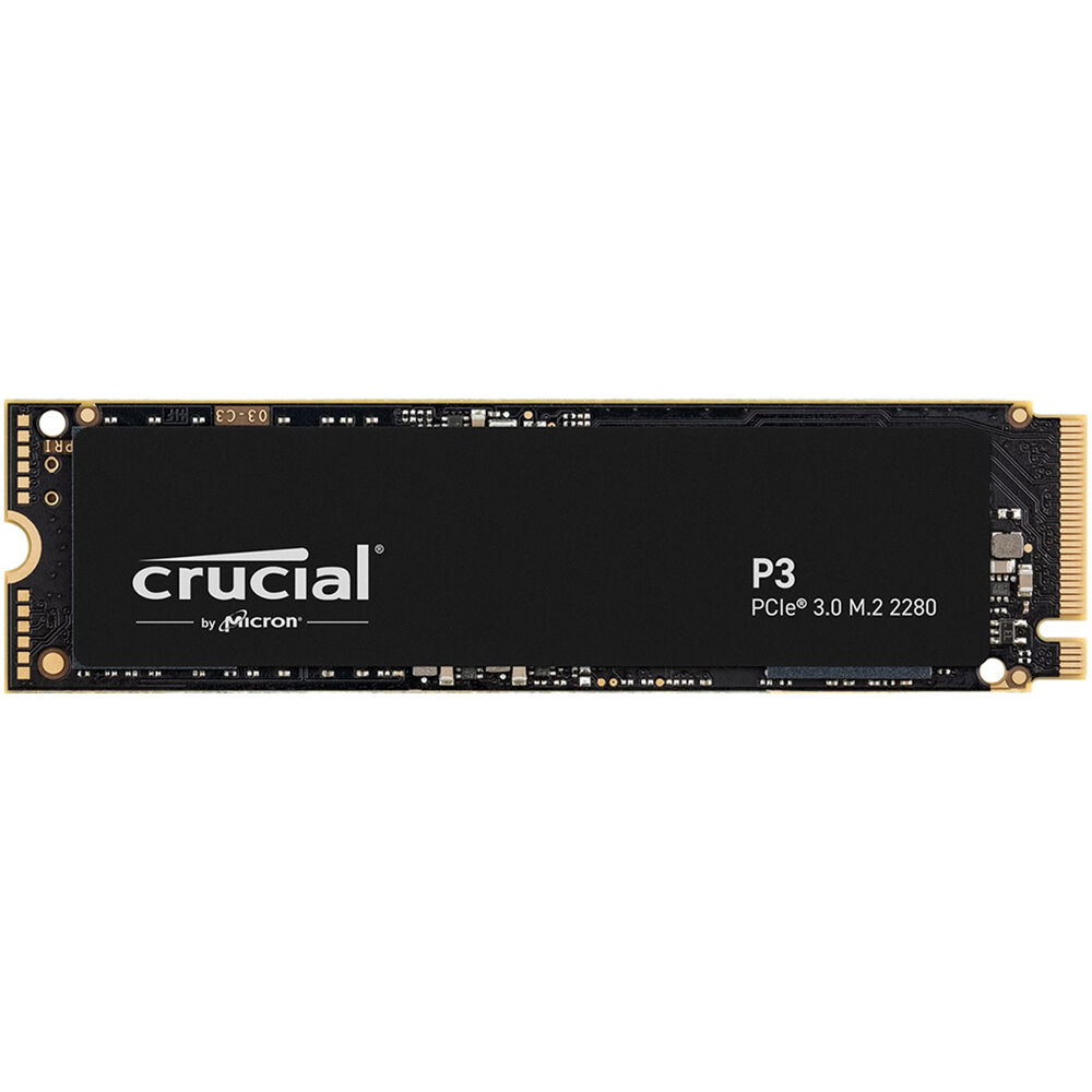 Crucial 2TB P3 NVMe PCIe 3.0 M.2 SSD Interno - 3500 MB/s Lectura, 3000 MB/s Escritura, Micron 3D NAN