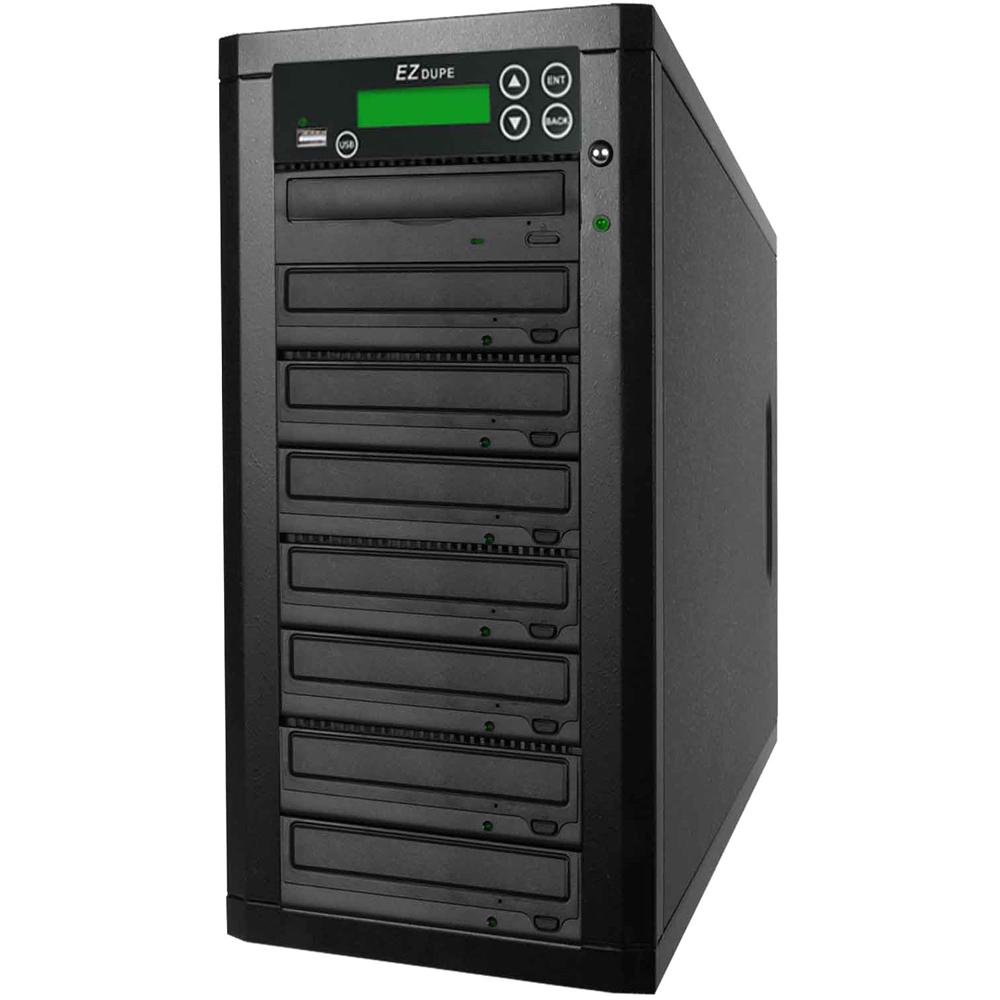 EZ Dupe Media Maven Duplicador de DVD, CD y USB de 7 Copias con 1 Unidad DVD-ROM y 7 Grabadoras DVD+