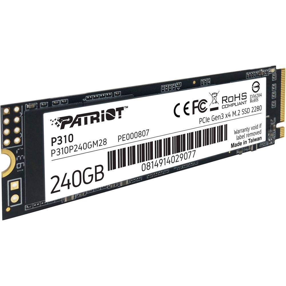 Patriot P310 240GB SSD M.2 PCIe 3.0 NVMe - 1,700 MB/s Lectura, 1,000 MB/s Escritura, 4K IOPs, Protec