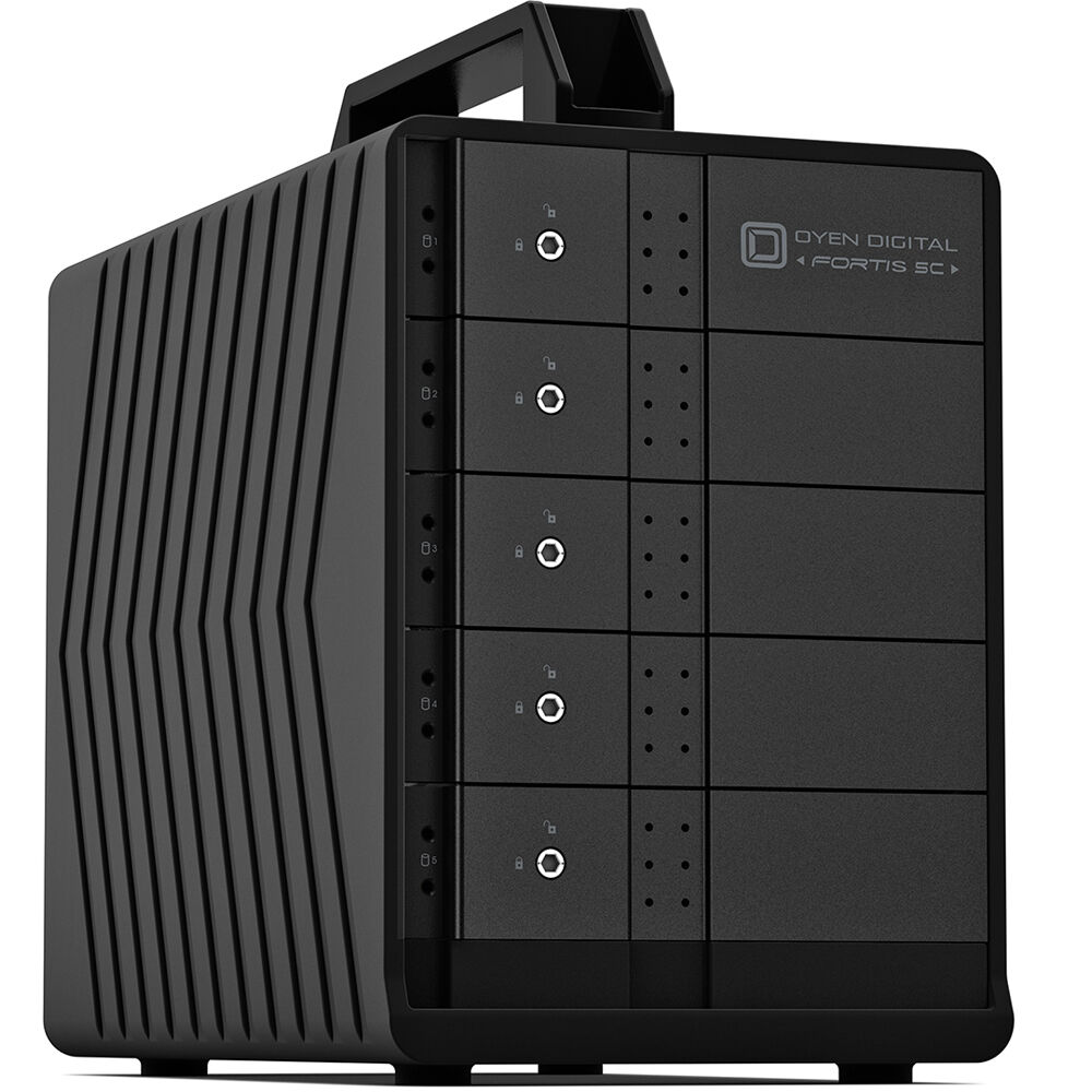 Oyen Digital Fortis 5C - Caja Externa USB-C de 5 Bahías para Discos SATA III, Capacidad Máxima de 10