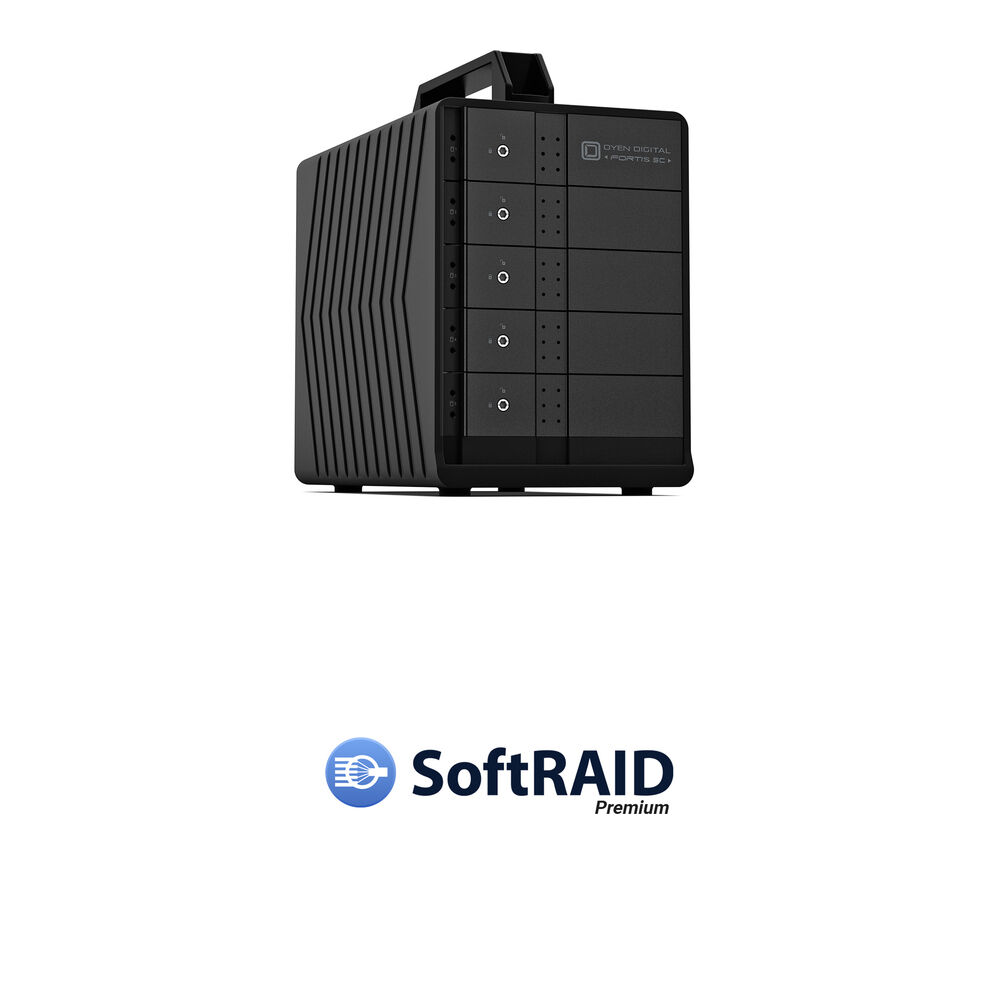Oyen Digital Fortis 5C 40TB Array de Discos Externos de 5 Bahías con Kit Premium SoftRAID 8 - 5 x 8T
