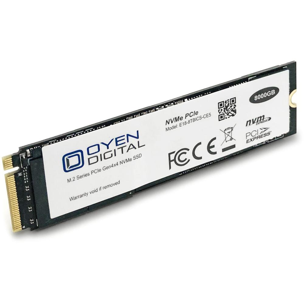 Oyen Digital SSD Interno M.2 8TB PCIe 4.0 x4 - Hasta 7100 MB/s Lectura, 6500 MB/s Escritura, Control
