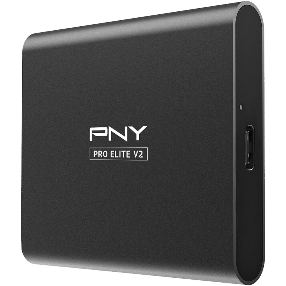 PNY 1TB Pro Elite V2 SSD Portátil USB Type-C: 1100 MB/s, Alimentado por Bus, Chasis de Aluminio Dura