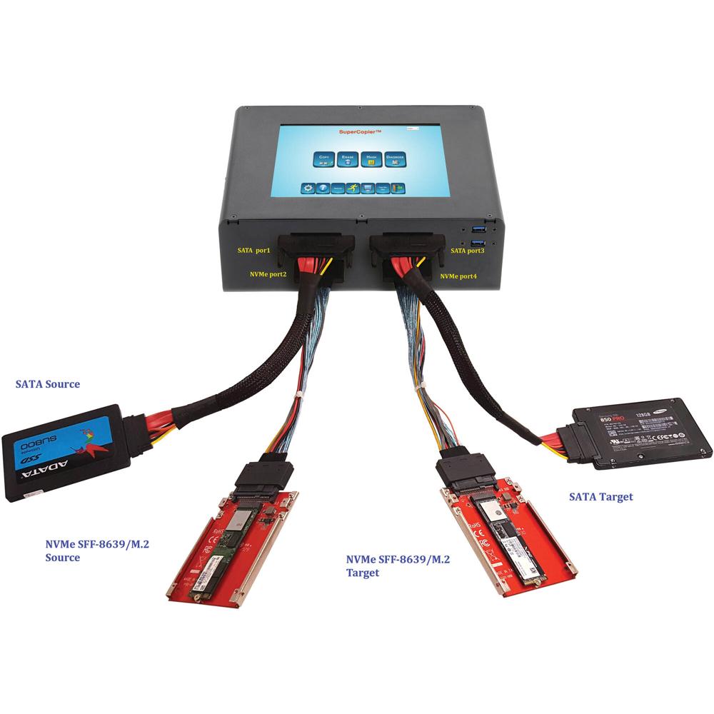 MediaClone SuperCopier IT NVMe + Duplicador de Unidades Portátil SAS/SATA - Clonación y Borrado de M