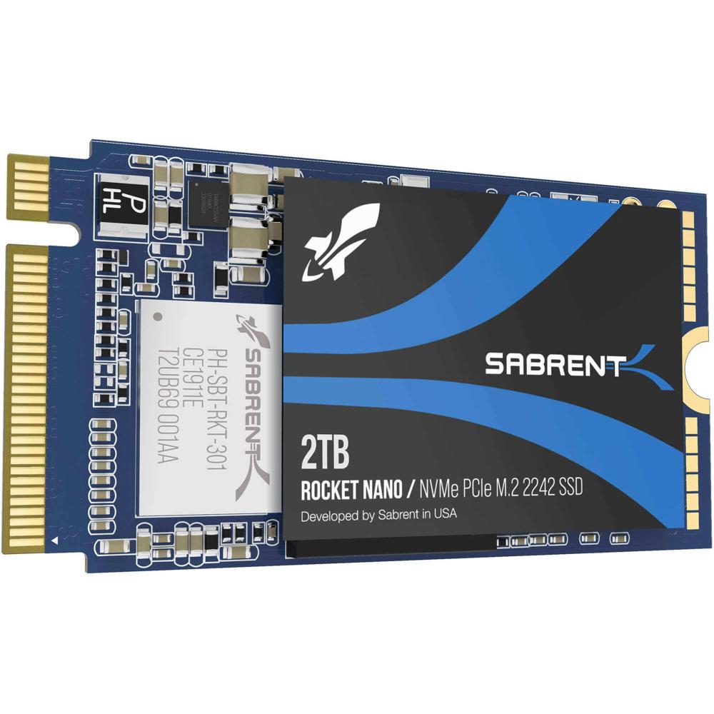 Sabrent 2TB Rocket M.2 2242 SSD Interno - PCIe 3.1 x4, Hasta 2500 MB/s Lectura, 2100 MB/s Escritura,