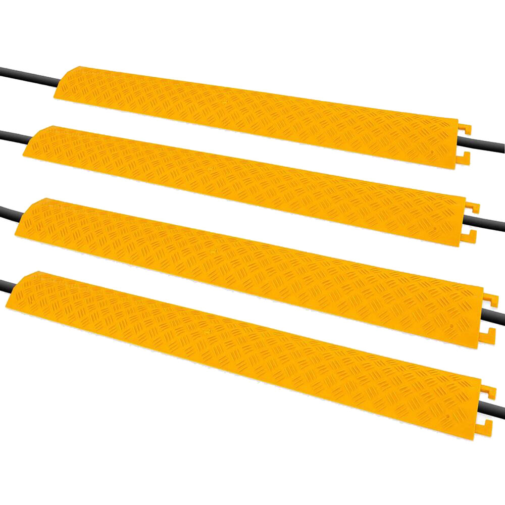 Pyle Pro Small 1 Channel Cable Protector (Yellow, 4-Pack)
