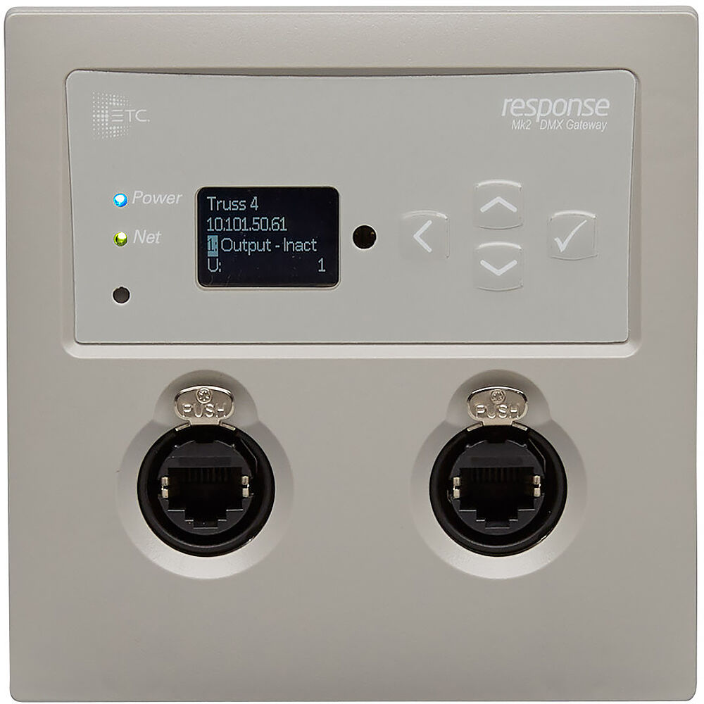 Puerta de Entrada DMX/RDM de Dos Puertos ETC Response Mk2 (Montaje en Pared, Gris) - Distribución de