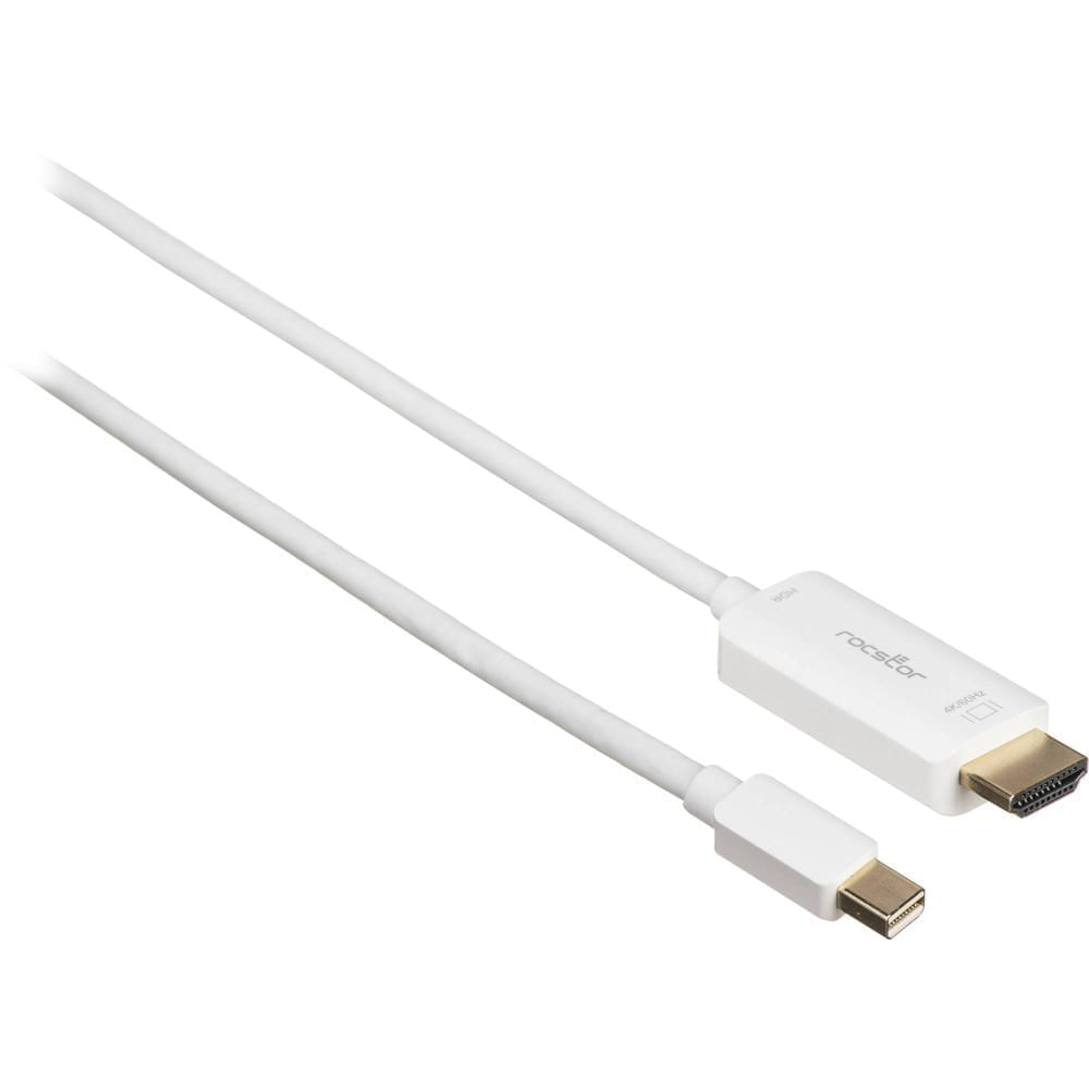 Rocstor Premium Mini DisplayPort Macho a HDMI Macho Cable (6', Blanco) - Resolución UHD 4K60, Conect