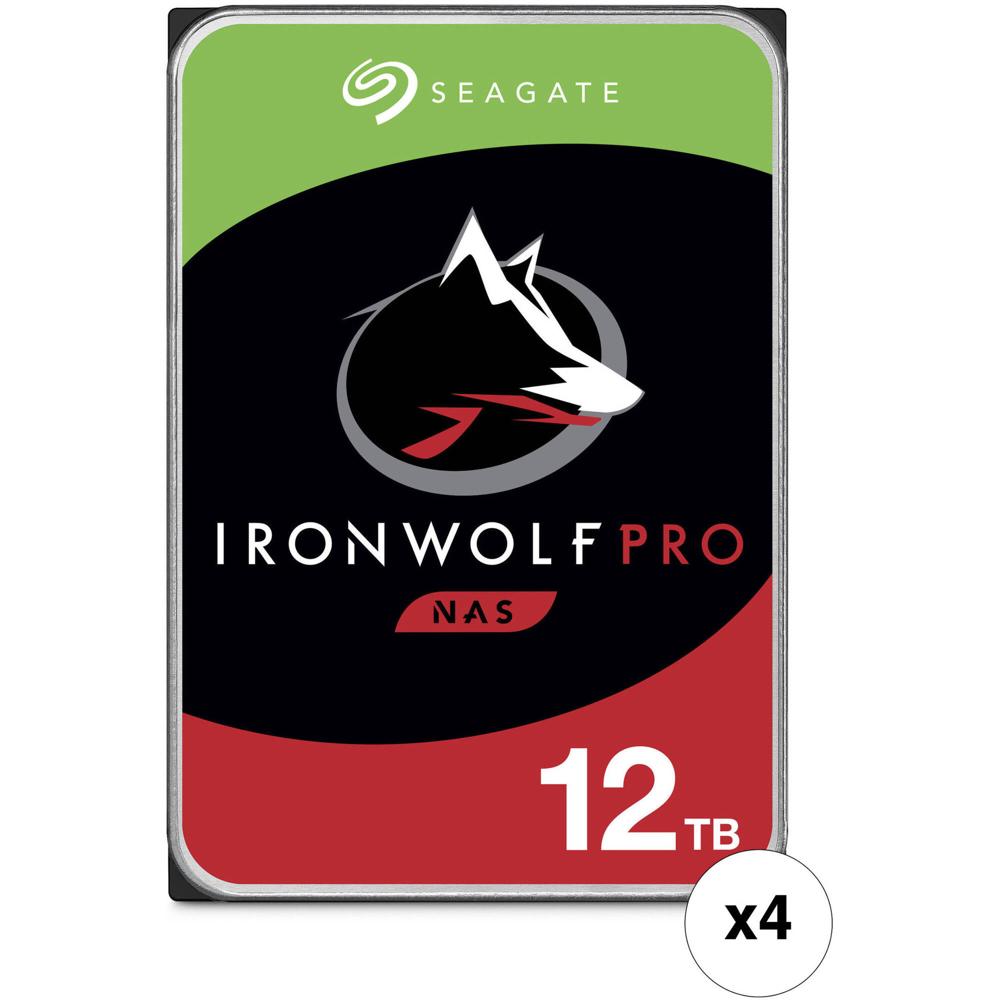 Seagate 12TB IronWolf Pro 7200 rpm SATA III 3.5"" HDD Interno NAS (CMR, Retail, Paquete de 4) - Capac