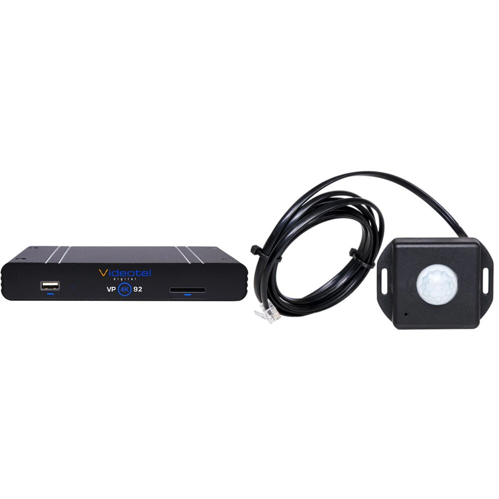 Videotel Digital MOVE: Paquete de Sensor de Movimiento y Reproductor de Medios Digitales 4K para Señ