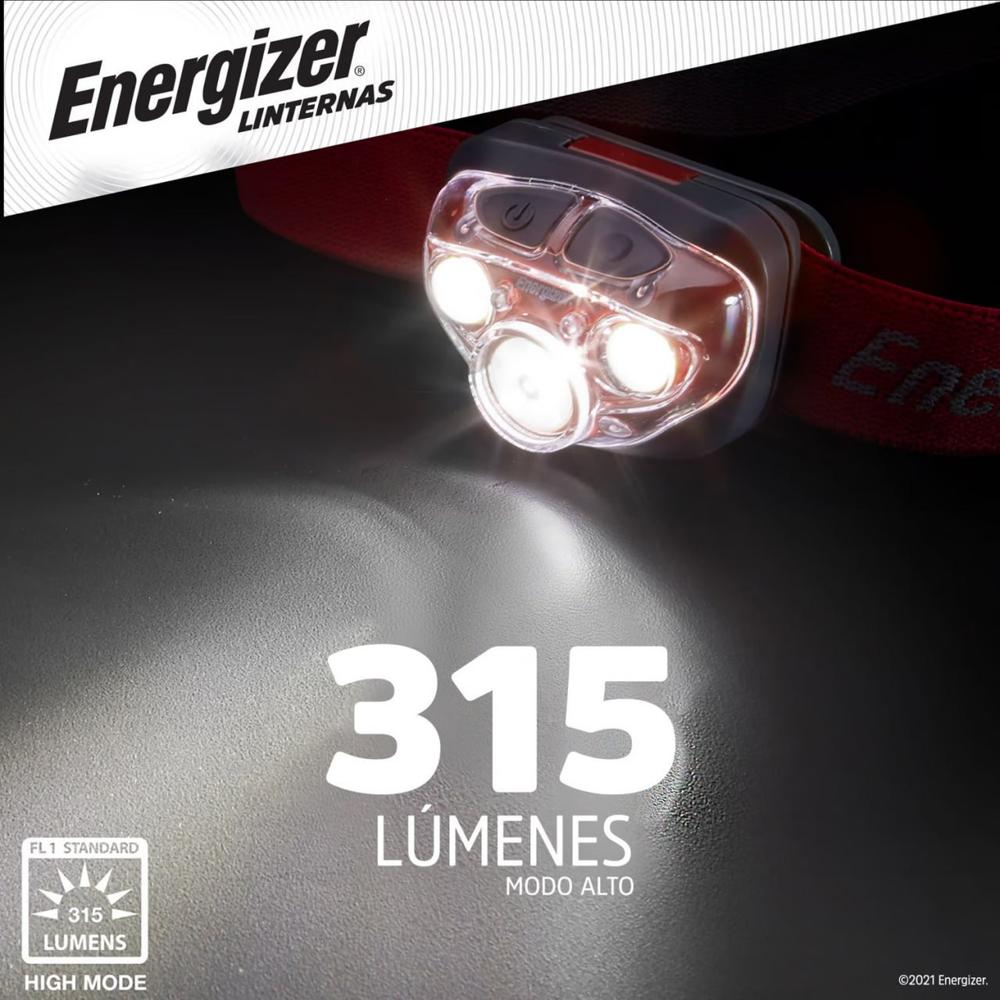 Linterna Frontal ENERGIZER 300 Lumenes 4 Modos Regulable