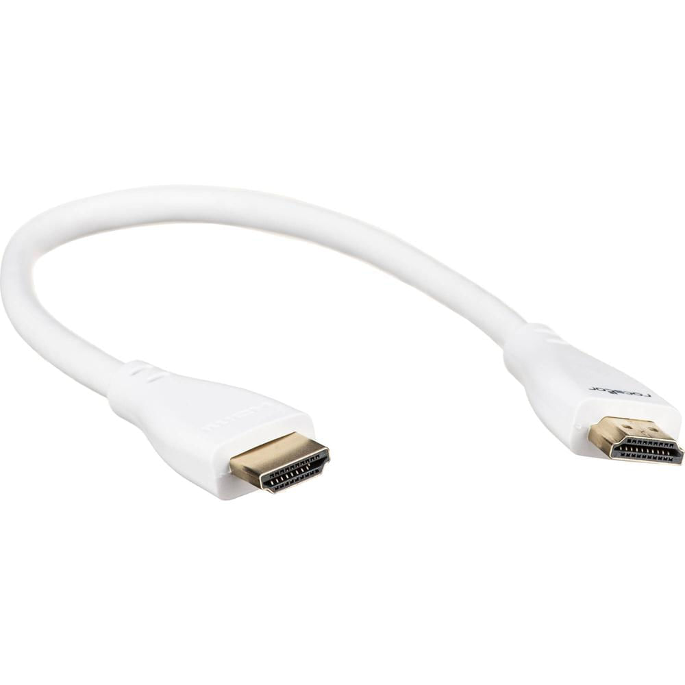 Rocstor Y10C158-W1 Cable HDMI Premium de Alta Velocidad con Ethernet (Blanco, 1') - Soporta Video 4K