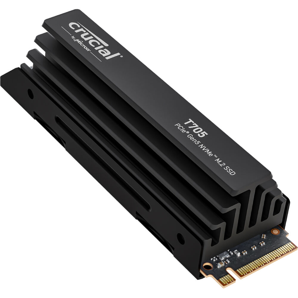 Crucial 2TB T705 NVMe PCIe 5.0 M.2 SSD Interno con Disipador de Calor - 14500 MB/s Lectura, 12700 MB