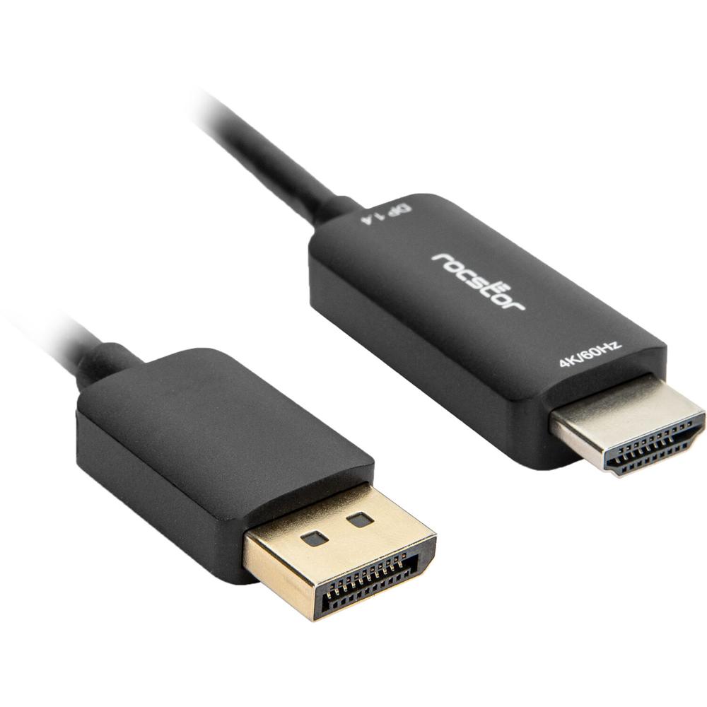 Rocstor Cable Activo DisplayPort a HDMI (6') - Conectores Latching DP 1.4 y HDMI 2.0, Resolución 384