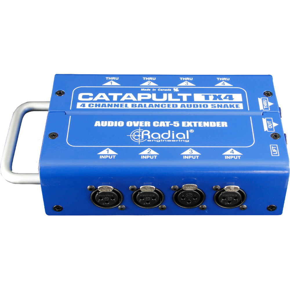 Radial Engineering Catapult TX4M: Transmisor de Audio de Micrófono de 4 Canales por Ethernet con Con
